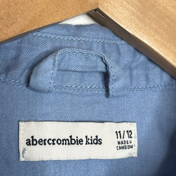 Abercrombie & Fitch New York Work Shirt Kids Boys 11/12 Y2K Auto Club - Picture 3 of 7